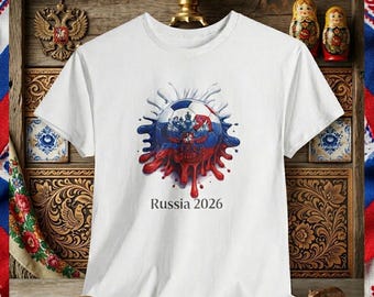 Russia Flag & Double Headed Eagle Soccer Ball T-Shirt | Football Lover Gift