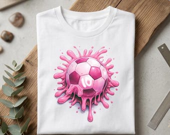 Soccer Ball T- Shirt, Modern Abstract Football Tee, Unique Sport Streetwear for Soccer Fans