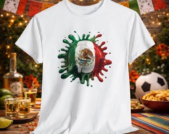 Mexico Flag & Eagle Soccer Ball T-Shirt | North American Football Fan Gift