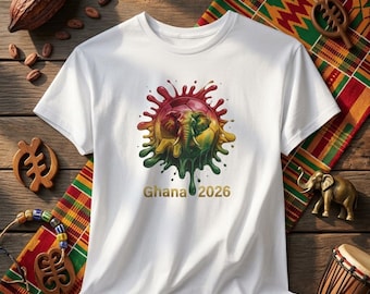 Ghana Flag & Elephant Soccer Ball T-Shirt | Ghanaian Football Fan Gift