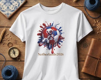 Netherlands Flag & Lion Soccer Ball T-Shirt | Holland Football Fan Gift