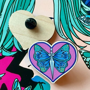 Wooden Butterfly Pin