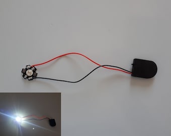 Battery cold white lamp, Led battery CR2032, Small battery holder, LED button battery, D.I.Y night lighting, White LED for personal projects