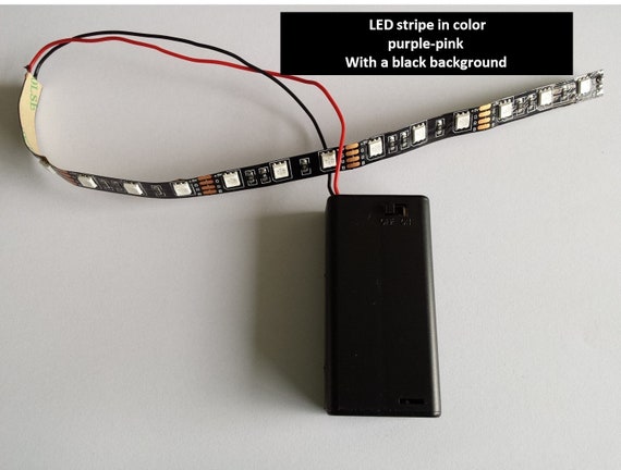 Cold White LED strip Battery Power on 2 AA, Night lamp, light White, LED Lamp preparation, Lighting accessory, Battery light, Battery box