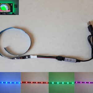 USB RGB LED-strip, controller met 3 knoppen, meerkleurige ledstrip, gamingverlichting, computerschermverlichting, achtergrondverlichting televisie, sfeerverlichting