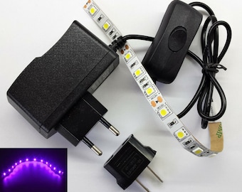 Purple pink LED strip + Power supply + Switch, LED lighting for projects, LED strip lighting warehouse, Living room lighting, led nightlight