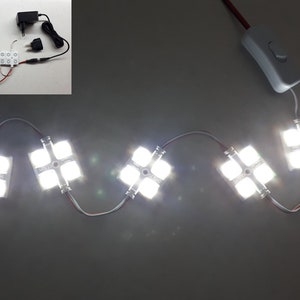 5 Cold white Samsung LED module, Power Supply, ON OFF Switch, Led kitchen lighting, Super bright Cold white, Lighting, shelves, cabinets