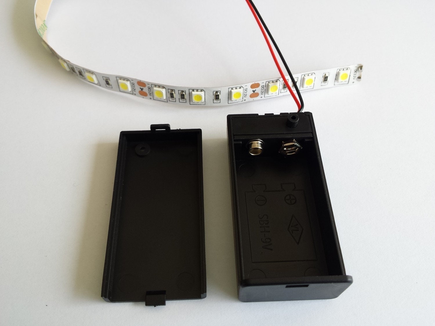 Warm White LED Strip Battery Operation 9V LED Shelving Etsy