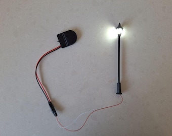 Miniature Street light, Cold white LED lamp, LED light pole, Small battery house CR2032, Lighting for building miniature projects, Lamppost