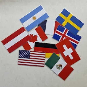 10 Flag Magnets, Personal choice of country flags, Fridge magnets, Beautiful gift set magnet, Your Favorite Countries, flag decor Size 7x4cm