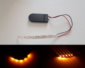 Orange LED strip Battery Power on CR2032, Night lamp, Light Orange, LED Lamp preparation, Lighting accessory, Battery light, Battery box