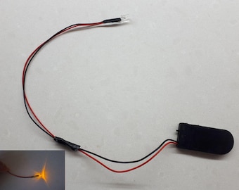 Small Orange LED Battery operation CR2032, Battery box, Orange lighting, Light parties, Light project construction, Orange diode, LED Gaming