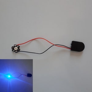 Blue LED lamp, Small battery house CR2032, led battery, battery lamp, battery lighting, battery light, Lighting for building projects, Bulb