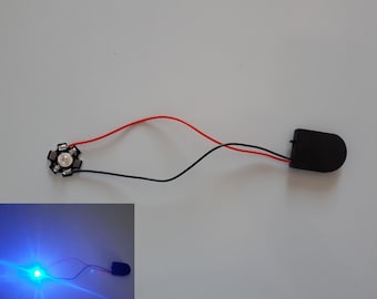Blue LED lamp, Small battery house CR2032, led battery, battery lamp, battery lighting, battery light, Lighting for building projects, Bulb