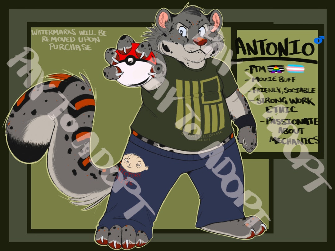 Snow Leopard Fursona Adopt ANTONIO - Etsy