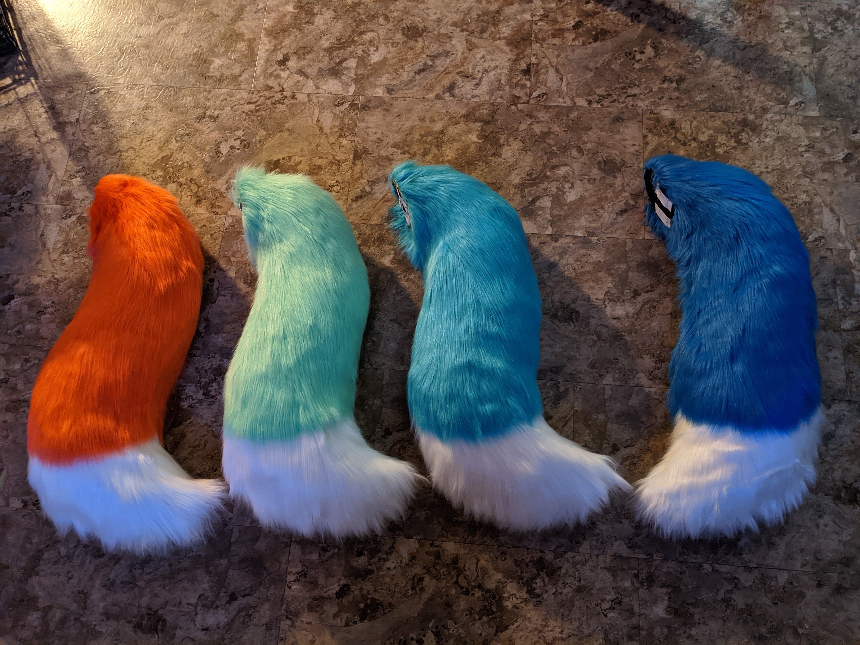 Fox Wolf Fursuit Tail for Cosplay, Teal and Dark Blue, 27  display picture 3