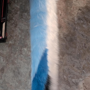 5ft Long Dragon/Dutchie Fursuit Blue Jay themed Fursuit Tail, 100% Hand Sewn