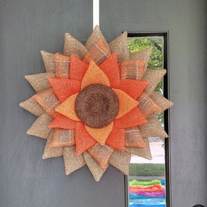 Plaid fall flower wreath for front door,  fall sunflower wreath, Autumn porch decor, fall wall decor