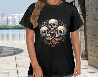 Skull Graphic T-Shirt: Gothic Grim Reaper Tee, Dark Humor Streetwear