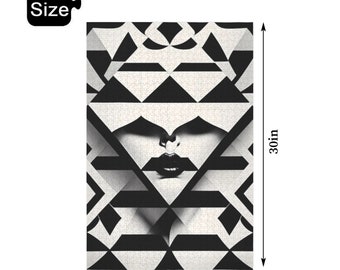 Abstract Black and White Portrait Jigsaw Puzzle