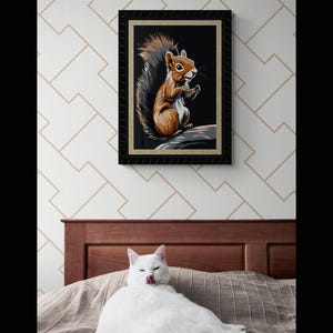 Squirrel Art Print: Modern Animal Wall Decor (Digital Download)