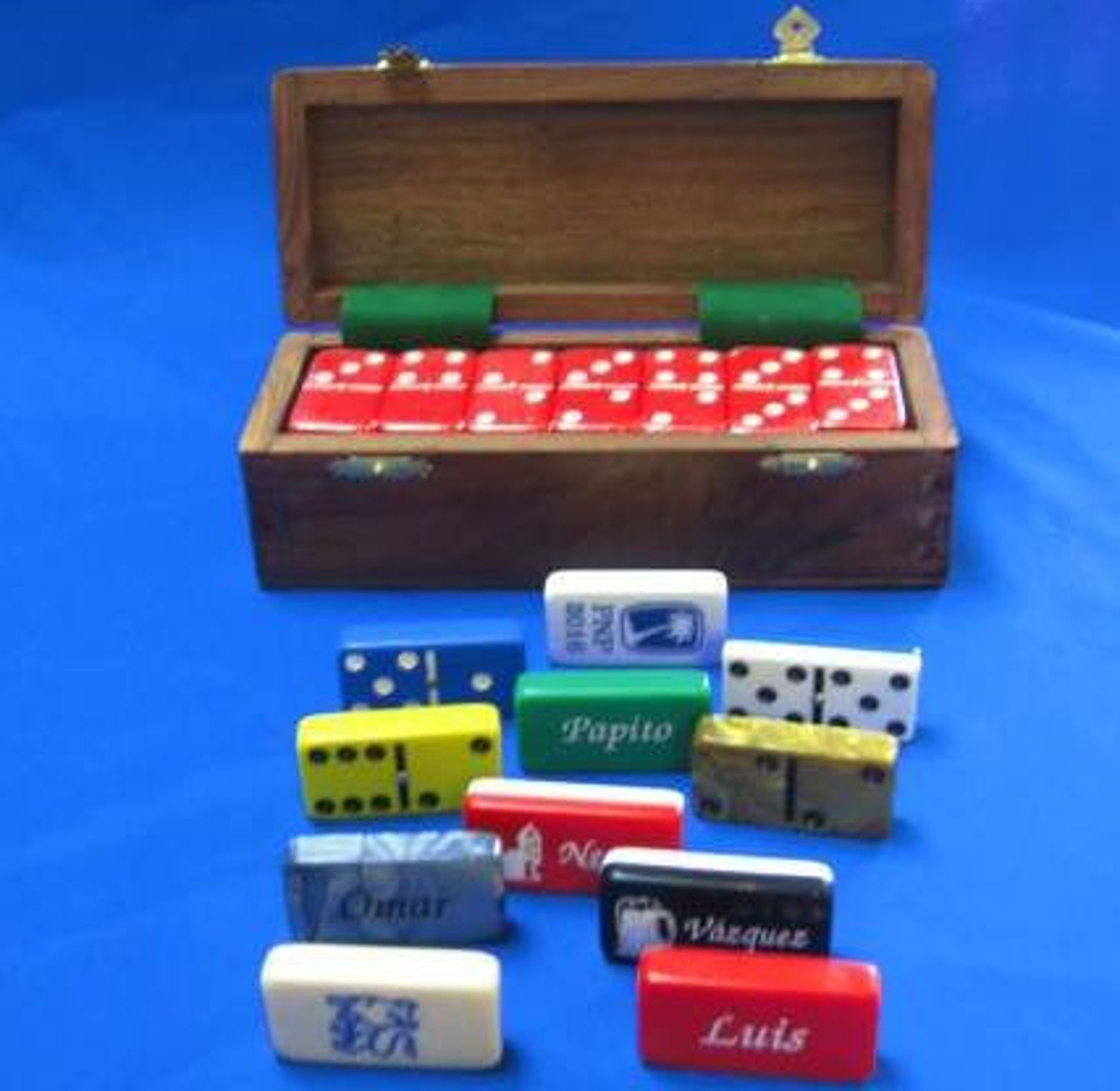 PERSONALIZED Custom Engrave Black Double 9 Dominos white Etsy