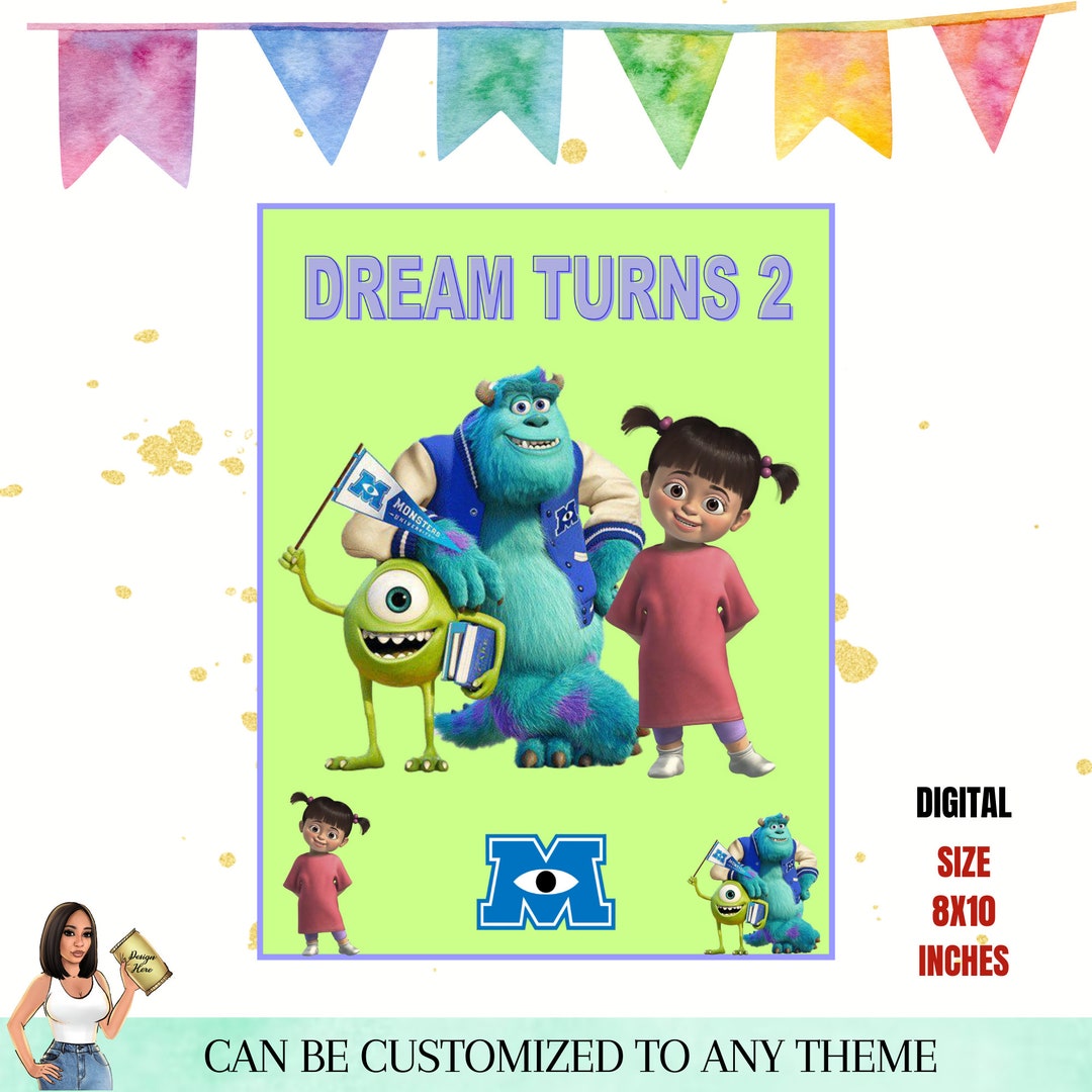 Table Sign Birthday, Printable Birthday Poster , Monster , Digital ...