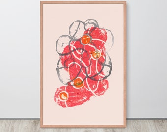 Abstract Art Print, Pink Wall Art, Graphic Poster, Magic Color Art Print.