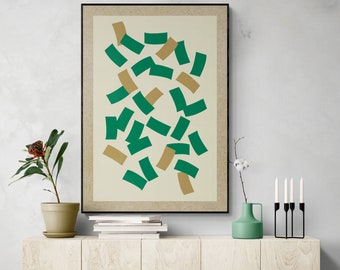 Abundance Abstract Wall Art, Wealth Art Print, Classy Money Manifestation Design