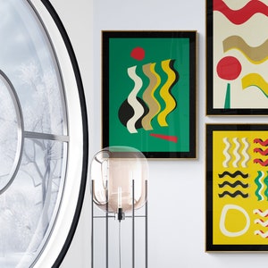 Abstract art print series. Wall art in home decor.