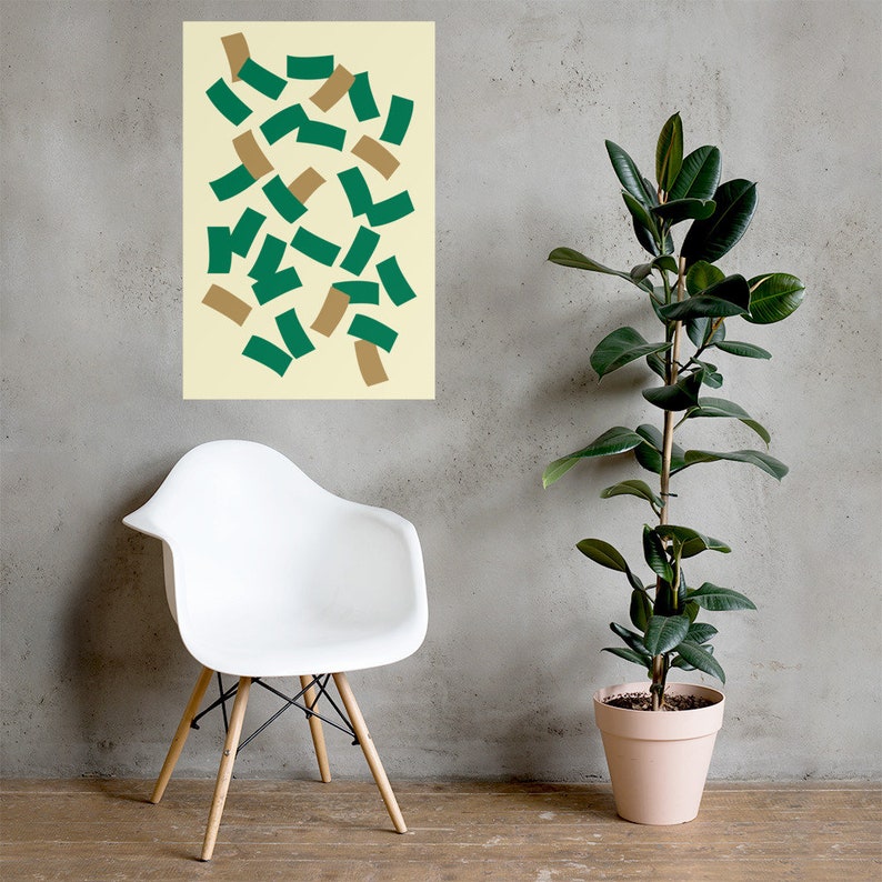 Abundance Abstract Wall Art, Wealth Art Print, Classy Money Manifestation Design