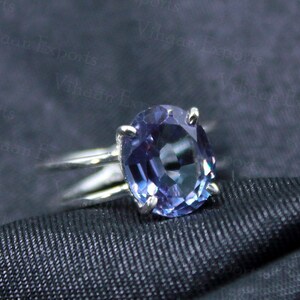 alexandrite ring , 925 sterling silver 10*12 mm oval cut lab alexandrite ring , color changing alexandrite ring , cross wedding ring gift