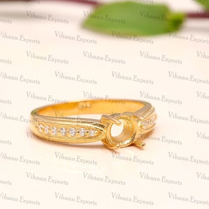 ring mount ring mount without stone ring mount empty mount ring 925 sterling silver 6 mm round shape ring mount