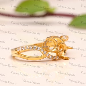 ring mount ring mount without stone ring mount empty mount ring 925 sterling silver two 6 mm round shape ring mount
