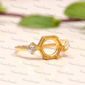 ring mount ring mount without stone ring mount empty mount ring 925 sterling silver 8 mm round shape ring mount