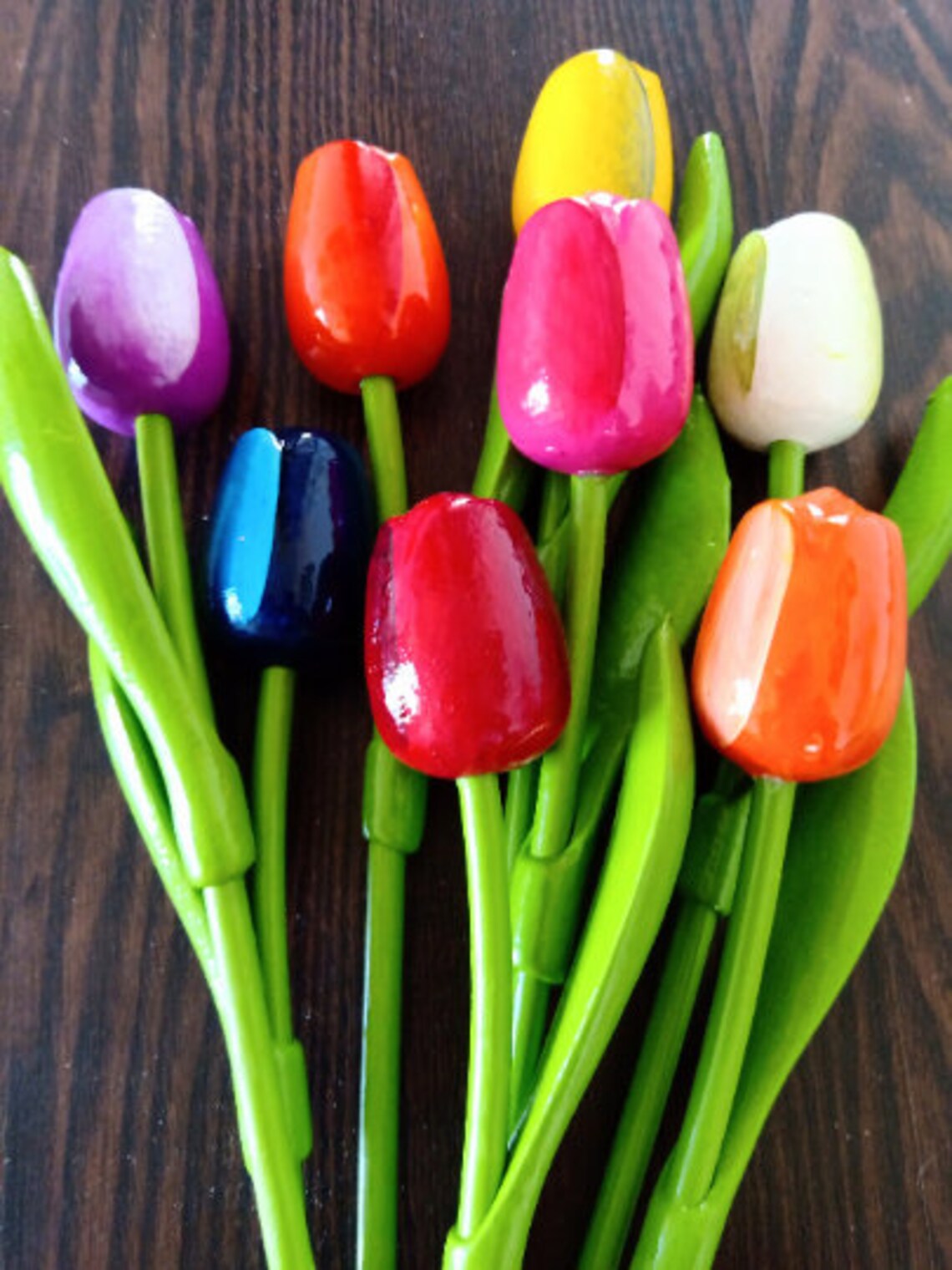 SALE 5 Wood Tulips Different Colors Tall Handmade Wood Etsy Australia