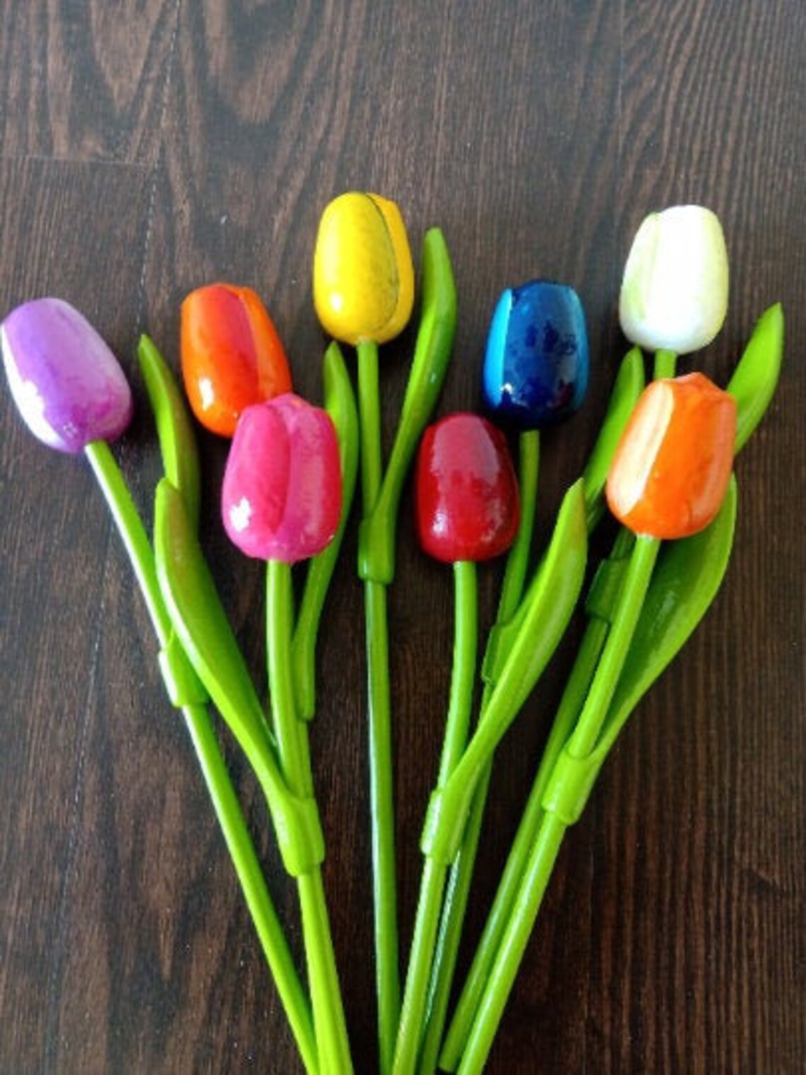 SALE 5 Wood Tulips Different Colors Tall Handmade Wood Etsy Australia