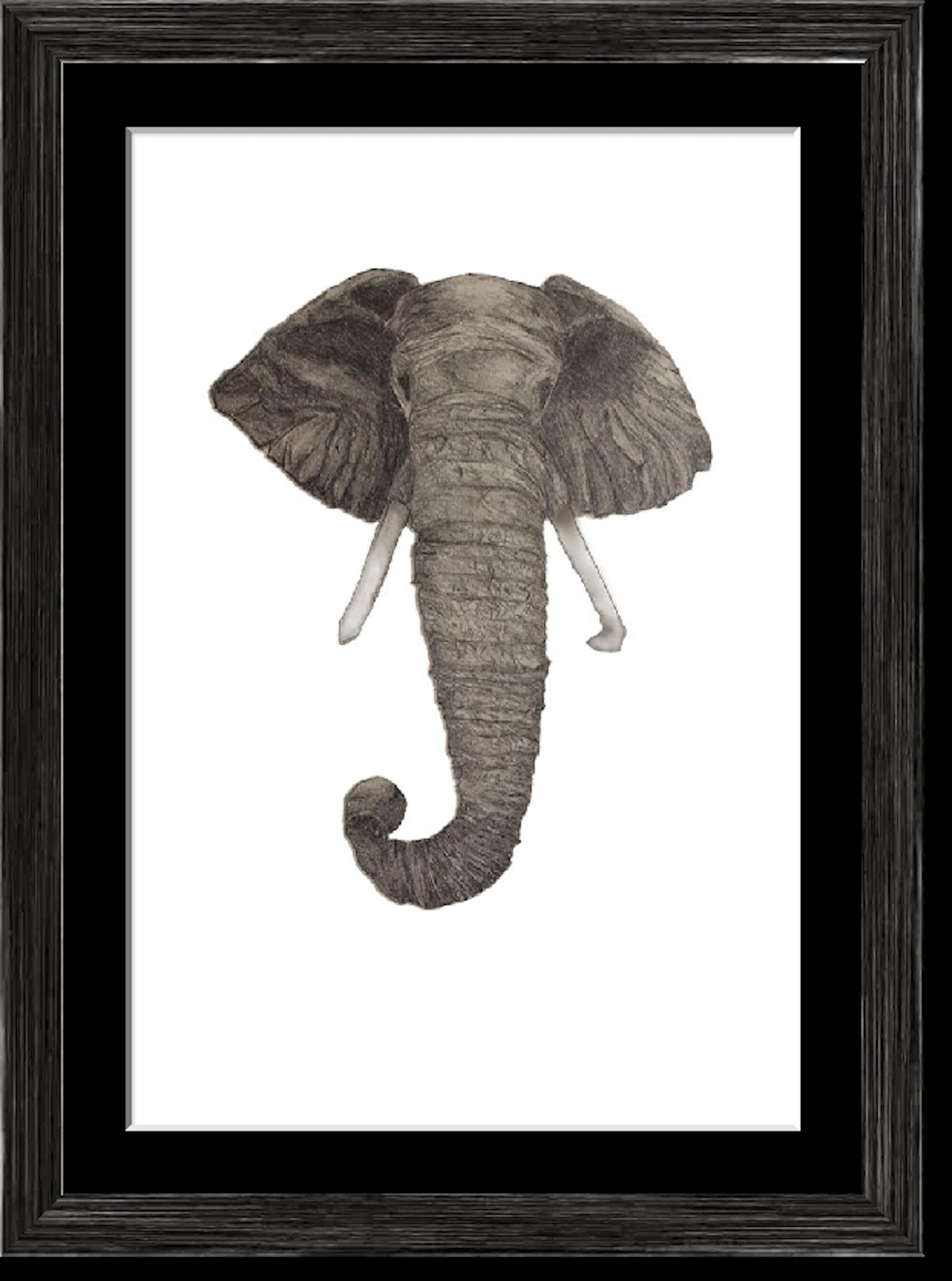 Illustration d'artiste, Éléphant en Argent, Décoration Murale