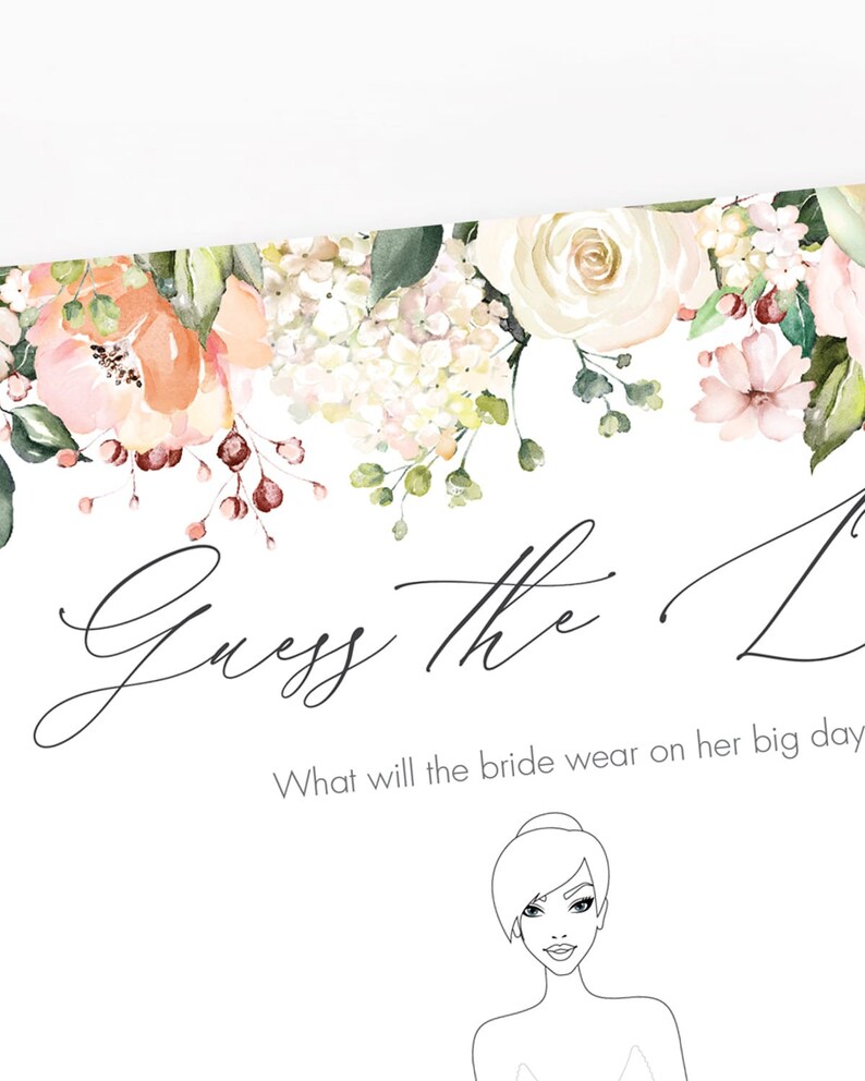 Blush Roses Bridal Shower Games Bundle Printable Guess The ...