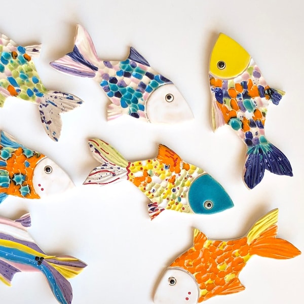 mini fish for summer home decor  , The pattern is unique and special,Ceramic magnet Fish ,special gift for mother'sMother's Day Gifts!