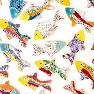 Handmade Ceramic Fish Magnet: Unique Summer Decor