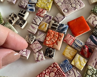Colorful Ceramic Mosaic Tile with Glass Pieces - DIY Craft Supply