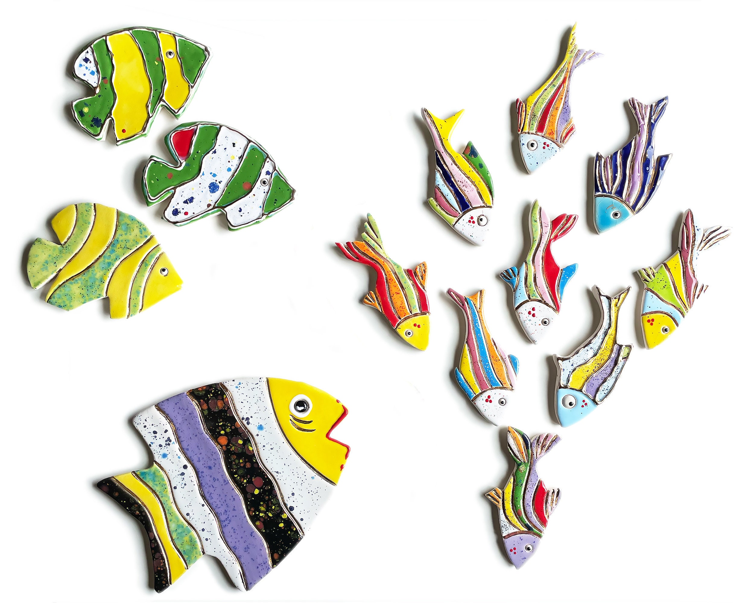 Mini Fish Pattern Mini Fish for Summer Home Decor Real Gold Touches , the Pattern is ...