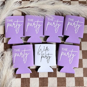 Wife Of The Party Can Coolers | Bridal Party | Bachelorette Party Favors | Gifts For Bridesmaids | Can Coolies | Can Holders | Drink Holder