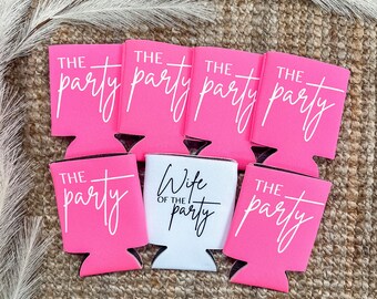 Wife Of The Party Can Coolers | Bridal Party | Bachelorette Party Favors | Gifts For Bridesmaids | Can Coolies | Can Holders | Drink Holder