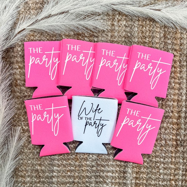 Wife Of The Party Can Coolers | Bridal Party | Bachelorette Party Favors | Gifts For Bridesmaids | Can Coolies | Can Holders | Drink Holder