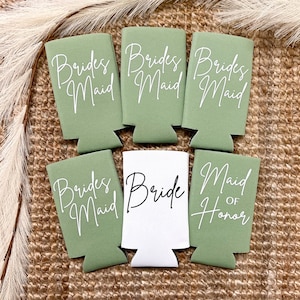 Bride Skinny Can Coolers | Bridal Party | Bachelorette Party Favors | Gifts For Bridesmaids | Can Holders | Drink Holder | Proposal