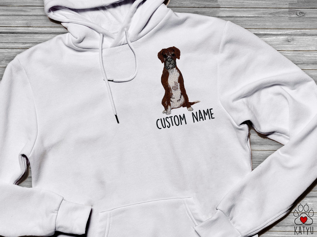 Embroidered Boxer, Custom Dog Embroidered Sweatshirt, Dog Mom