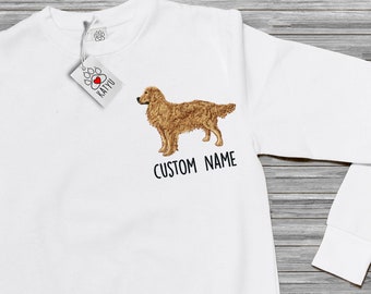 Embroidered Golden Retriever - Gold, Custom dog Embroidered Sweatshirt, Dog Mom Sweatshirt, Personalizable Gift