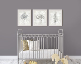 Dinosaur fossil nursery art prints, baby boy nursery decor.  Shop the Impact set!